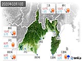 2020年02月10日の静岡県の実況天気