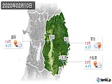 2020年02月10日の岩手県の実況天気