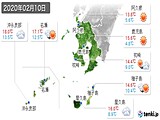 実況天気(2020年02月10日)