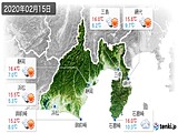 2020年02月15日の静岡県の実況天気