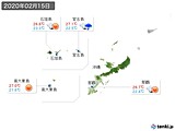 実況天気(2020年02月15日)