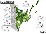 2020年02月16日の道東の実況天気