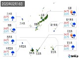 2020年02月16日の沖縄県の実況天気
