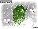 2020年02月17日の岡山県の実況天気