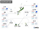 2020年02月18日の沖縄県の実況天気