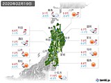 2020年02月19日の東北地方の実況天気