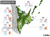 2020年02月19日の道東の実況天気