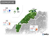 2020年02月19日の島根県の実況天気