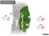2020年02月19日の岩手県の実況天気