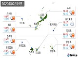 実況天気(2020年02月19日)