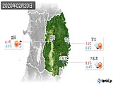 2020年02月20日の岩手県の実況天気