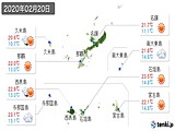 実況天気(2020年02月20日)