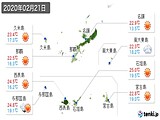 実況天気(2020年02月21日)