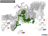 2020年02月23日の東海地方の実況天気
