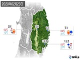 2020年02月23日の岩手県の実況天気