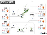 実況天気(2020年02月23日)