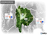 2020年02月25日の山梨県の実況天気