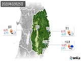 2020年02月25日の岩手県の実況天気