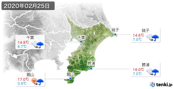 千葉県(2020年02月25日の天気