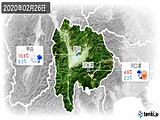 2020年02月26日の山梨県の実況天気