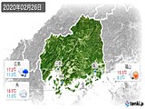 2020年02月26日の広島県の実況天気