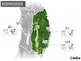 2020年02月26日の岩手県の実況天気