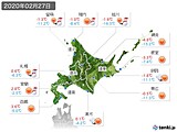 2020年02月27日の北海道地方の実況天気