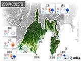 2020年02月27日の静岡県の実況天気