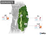 2020年02月27日の岩手県の実況天気