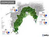2020年02月28日の高知県の実況天気
