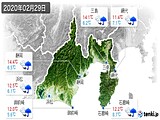 2020年02月29日の静岡県の実況天気