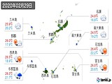 実況天気(2020年02月29日)