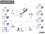 実況天気(2020年03月01日)