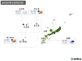 2020年03月02日の沖縄地方の実況天気
