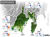 2020年03月02日の静岡県の実況天気