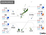 2020年03月02日の沖縄県の実況天気