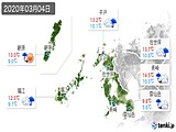 2020年03月04日の長崎県の実況天気