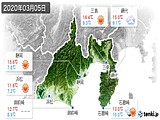 2020年03月05日の静岡県の実況天気