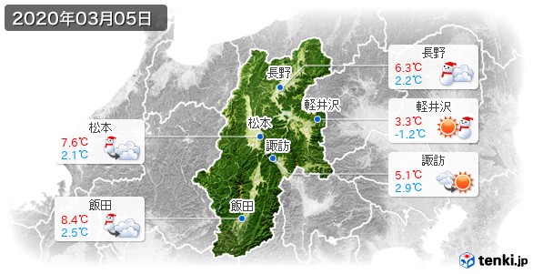 長野県(2020年03月05日の天気
