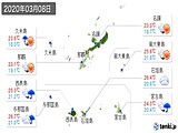 実況天気(2020年03月08日)