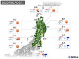 実況天気(2020年03月09日)