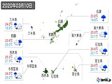 2020年03月10日の沖縄県の実況天気