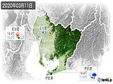 2020年03月11日の愛知県の実況天気