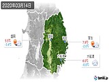 2020年03月14日の岩手県の実況天気