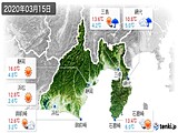 2020年03月15日の静岡県の実況天気