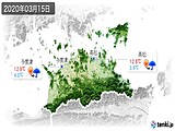 2020年03月15日の香川県の実況天気