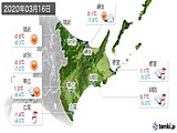 2020年03月16日の道東の実況天気