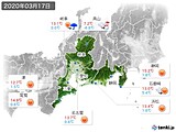 2020年03月17日の東海地方の実況天気