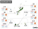 2020年03月17日の沖縄県の実況天気