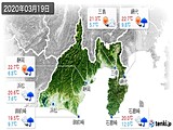 2020年03月19日の静岡県の実況天気